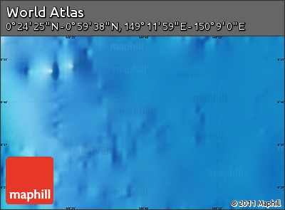 Physical Map of the Area around 0° 42' 2" N, 149° 40' 30" E