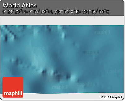Satellite 3D Map of the Area around 0° 42' 2" N, 151° 22' 30" E