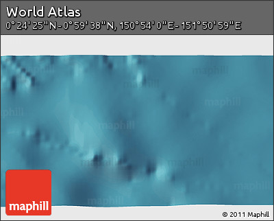 Satellite 3D Map of the Area around 0° 42' 2" N, 151° 22' 30" E