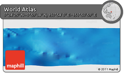 Physical Panoramic Map of the Area around 0° 42' 2" N, 151° 22' 30" E