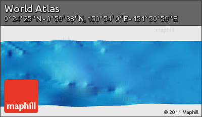 Physical Panoramic Map of the Area around 0° 42' 2" N, 151° 22' 30" E