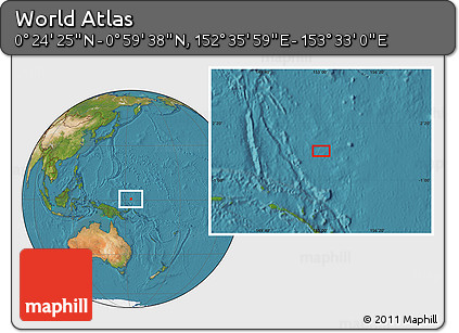 Satellite Location Map of the Area around 0° 42' 2" N, 153° 4' 29" E
