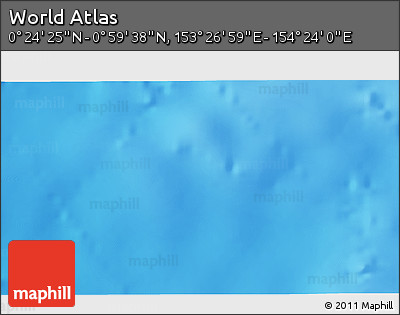 Physical 3D Map of the Area around 0° 42' 2" N, 153° 55' 30" E