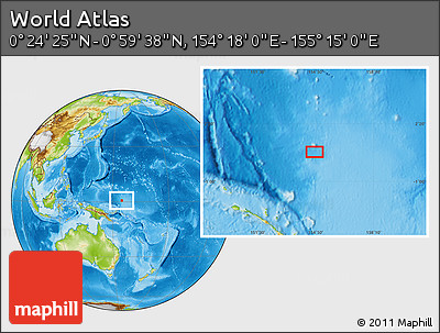 Physical Location Map of the Area around 0° 42' 2" N, 154° 46' 30" E