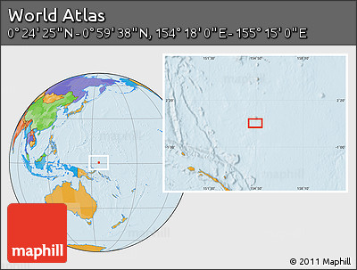 Political Location Map of the Area around 0° 42' 2" N, 154° 46' 30" E