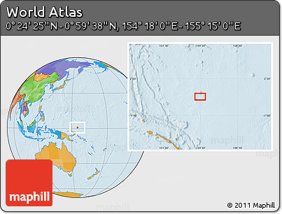 Political Location Map of the Area around 0° 42' 2" N, 154° 46' 30" E
