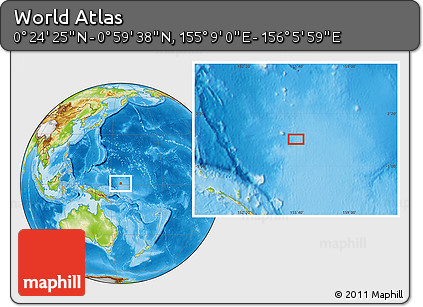 Physical Location Map of the Area around 0° 42' 2" N, 155° 37' 30" E