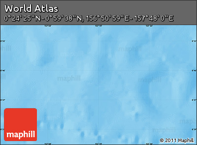 Physical Map of the Area around 0° 42' 2" N, 157° 19' 29" E