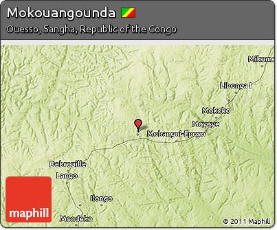 Physical 3D Map of Mokouangounda