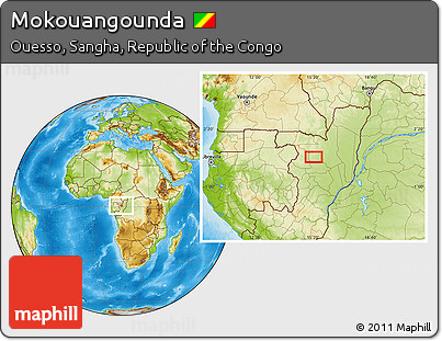 Physical Location Map of Mokouangounda