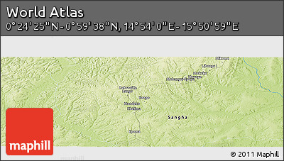 Physical Panoramic Map of the Area around 0° 42' 2" N, 15° 22' 30" E