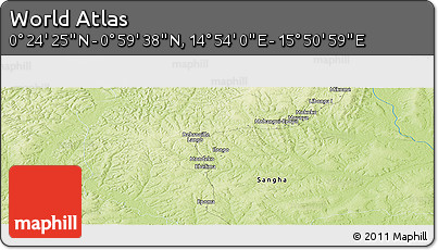 Physical Panoramic Map of the Area around 0° 42' 2" N, 15° 22' 30" E