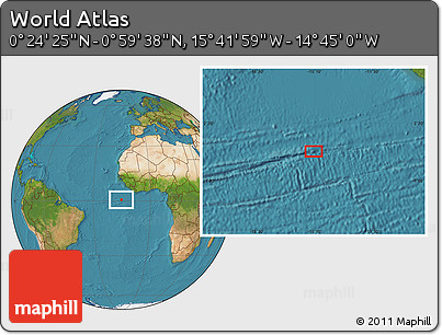 Satellite Location Map of the Area around 0° 42' 2" N, 15° 13' 29" W