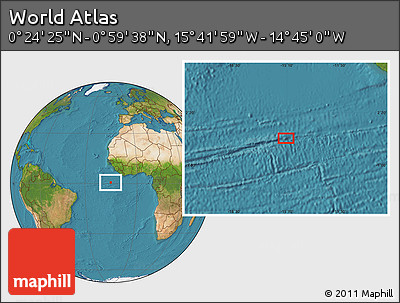 Satellite Location Map of the Area around 0° 42' 2" N, 15° 13' 29" W