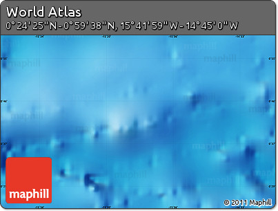 Physical Map of the Area around 0° 42' 2" N, 15° 13' 29" W