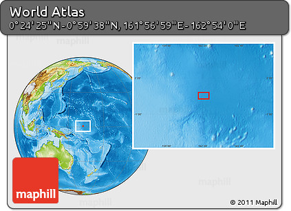 Physical Location Map of the Area around 0° 42' 2" N, 162° 25' 30" E