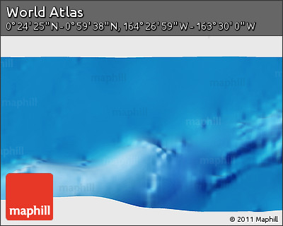 Physical 3D Map of the Area around 0° 42' 2" N, 163° 58' 29" W