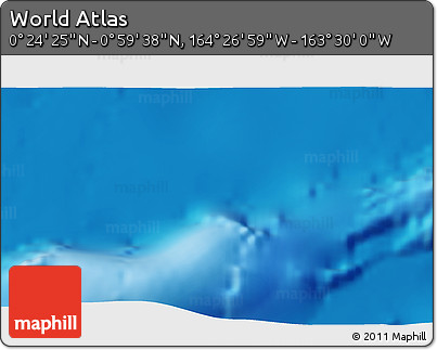 Physical 3D Map of the Area around 0° 42' 2" N, 163° 58' 29" W