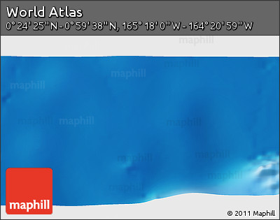 Physical 3D Map of the Area around 0° 42' 2" N, 164° 49' 29" W