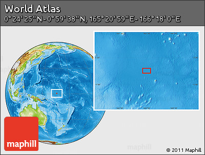 Physical Location Map of the Area around 0° 42' 2" N, 165° 49' 29" E