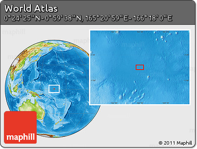 Physical Location Map of the Area around 0° 42' 2" N, 165° 49' 29" E