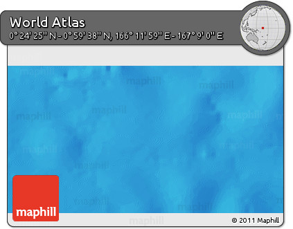 Shaded Relief 3D Map of the Area around 0° 42' 2" N, 166° 40' 30" E
