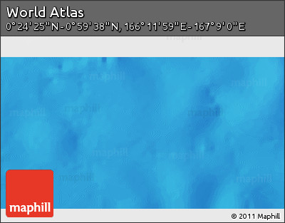 Shaded Relief 3D Map of the Area around 0° 42' 2" N, 166° 40' 30" E