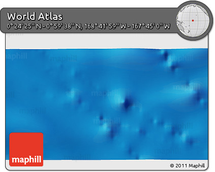 Physical 3D Map of the Area around 0° 42' 2" N, 168° 13' 29" W
