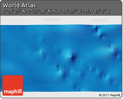 Physical 3D Map of the Area around 0° 42' 2" N, 168° 13' 29" W