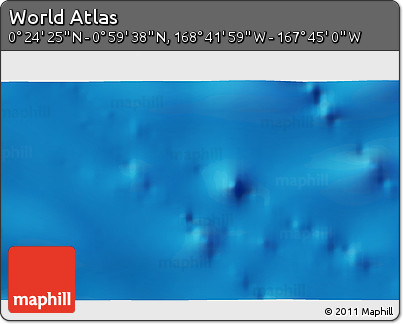 Shaded Relief 3D Map of the Area around 0° 42' 2" N, 168° 13' 29" W