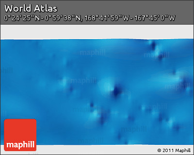 Shaded Relief 3D Map of the Area around 0° 42' 2" N, 168° 13' 29" W