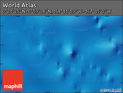 Shaded Relief Map of the Area around 0° 42' 2" N, 168° 13' 29" W