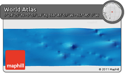 Shaded Relief Panoramic Map of the Area around 0° 42' 2" N, 168° 13' 29" W