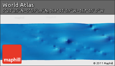 Shaded Relief Panoramic Map of the Area around 0° 42' 2" N, 168° 13' 29" W