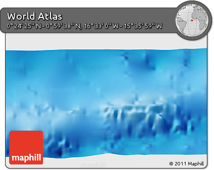 Physical 3D Map of the Area around 0° 42' 2" N, 16° 4' 29" W