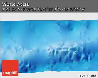 Physical 3D Map of the Area around 0° 42' 2" N, 16° 4' 29" W