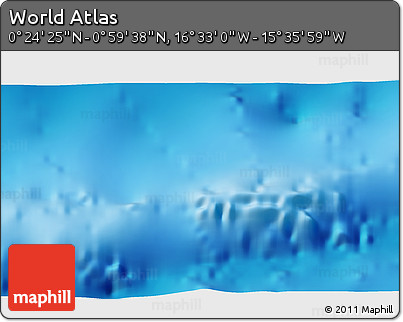 Physical 3D Map of the Area around 0° 42' 2" N, 16° 4' 29" W