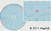 Gray Location Map of the area around 0° 42' 2" N, 170° 46' 30" W, hill shading
