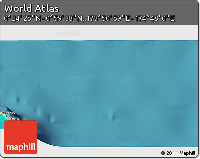 Satellite 3D Map of the Area around 0° 42' 2" N, 174° 19' 29" E