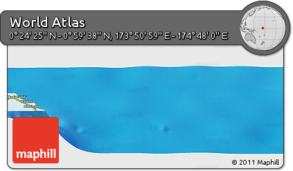 Physical Panoramic Map of the Area around 0° 42' 2" N, 174° 19' 29" E
