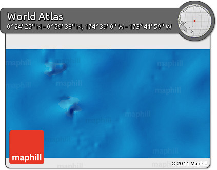 Physical 3D Map of the Area around 0° 42' 2" N, 174° 10' 30" W