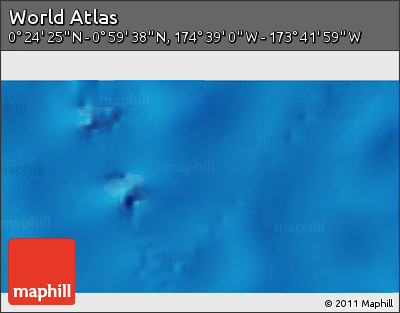 Physical 3D Map of the Area around 0° 42' 2" N, 174° 10' 30" W