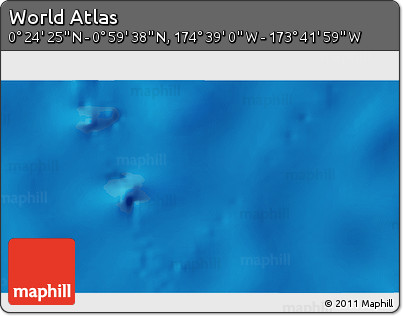 Physical 3D Map of the Area around 0° 42' 2" N, 174° 10' 30" W
