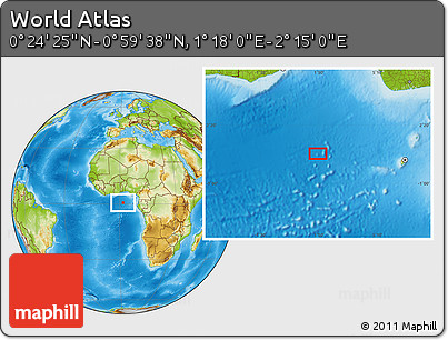 Physical Location Map of the Area around 0° 42' 2" N, 1° 46' 29" E