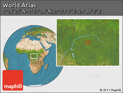 Satellite Location Map of the Area around 0° 42' 2" N, 21° 19' 30" E