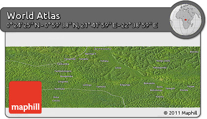 Satellite Panoramic Map of the Area around 0° 42' 2" N, 22° 10' 29" E