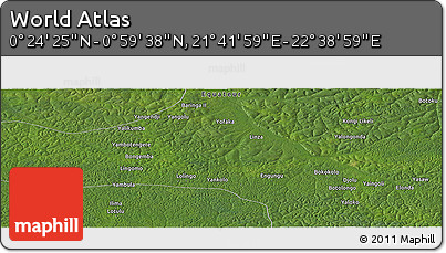 Satellite Panoramic Map of the Area around 0° 42' 2" N, 22° 10' 29" E