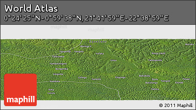 Satellite Panoramic Map of the Area around 0° 42' 2" N, 22° 10' 29" E