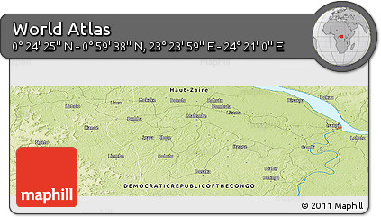 Physical Panoramic Map of the Area around 0° 42' 2" N, 23° 52' 30" E