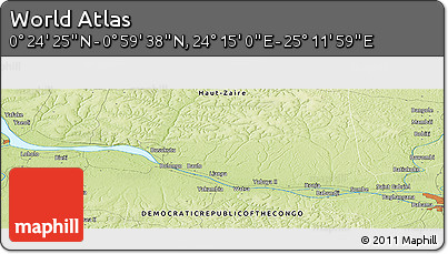 Physical Panoramic Map of the Area around 0° 42' 2" N, 24° 43' 30" E